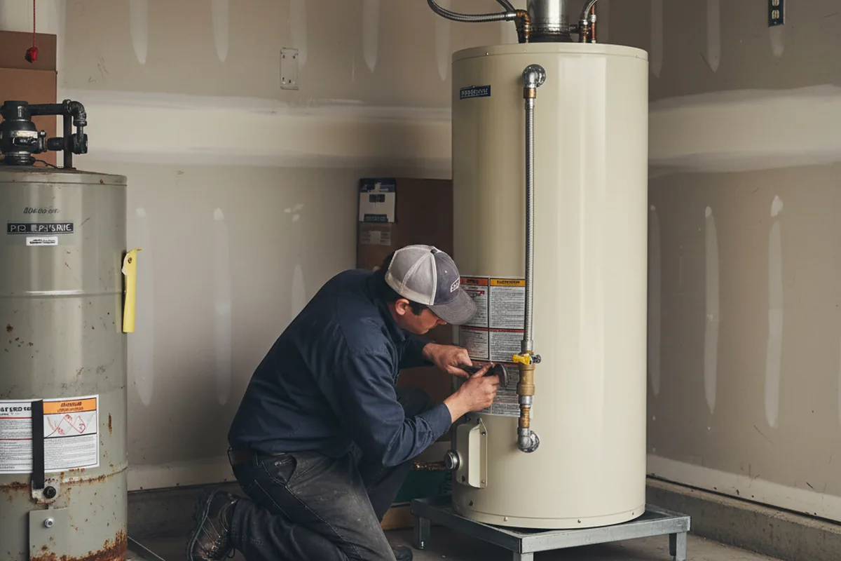 Water heater and shutoff valve replacement in Dresden